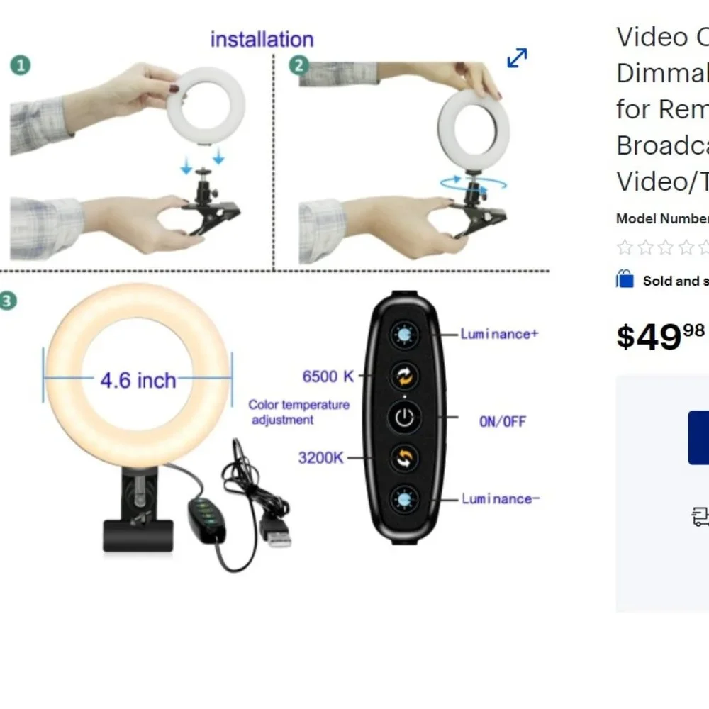 BRAND NEW - Never used - Video Conference Lighting Kit - Picture 4 of 4